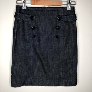 LILLY Pulitzer Denim Nautical Button ‎ Front Skirt Size 0